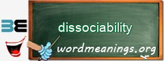 WordMeaning blackboard for dissociability